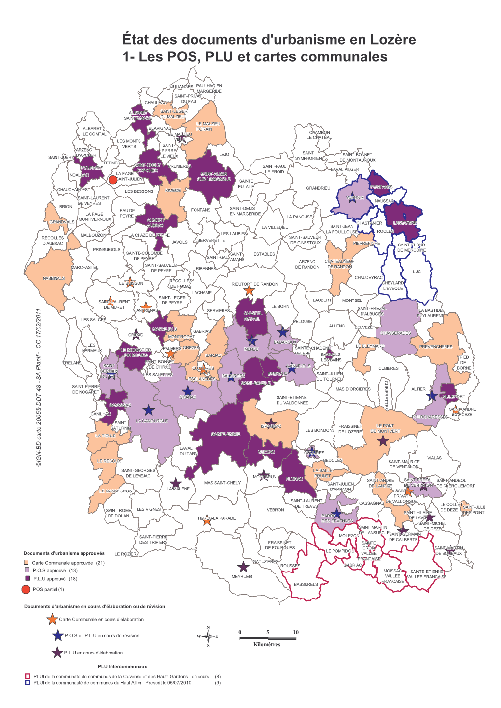 Carte De Suivi Des POS, PLU Et Cartes Communales