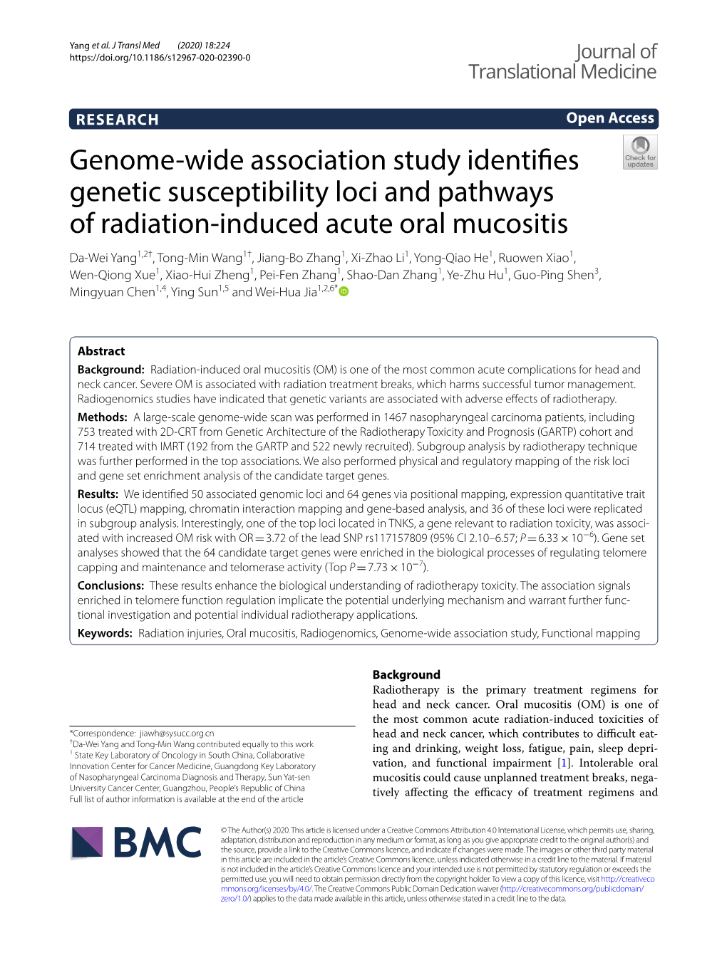 Genome-Wide Association Study Identifies Genetic Susceptibility Loci