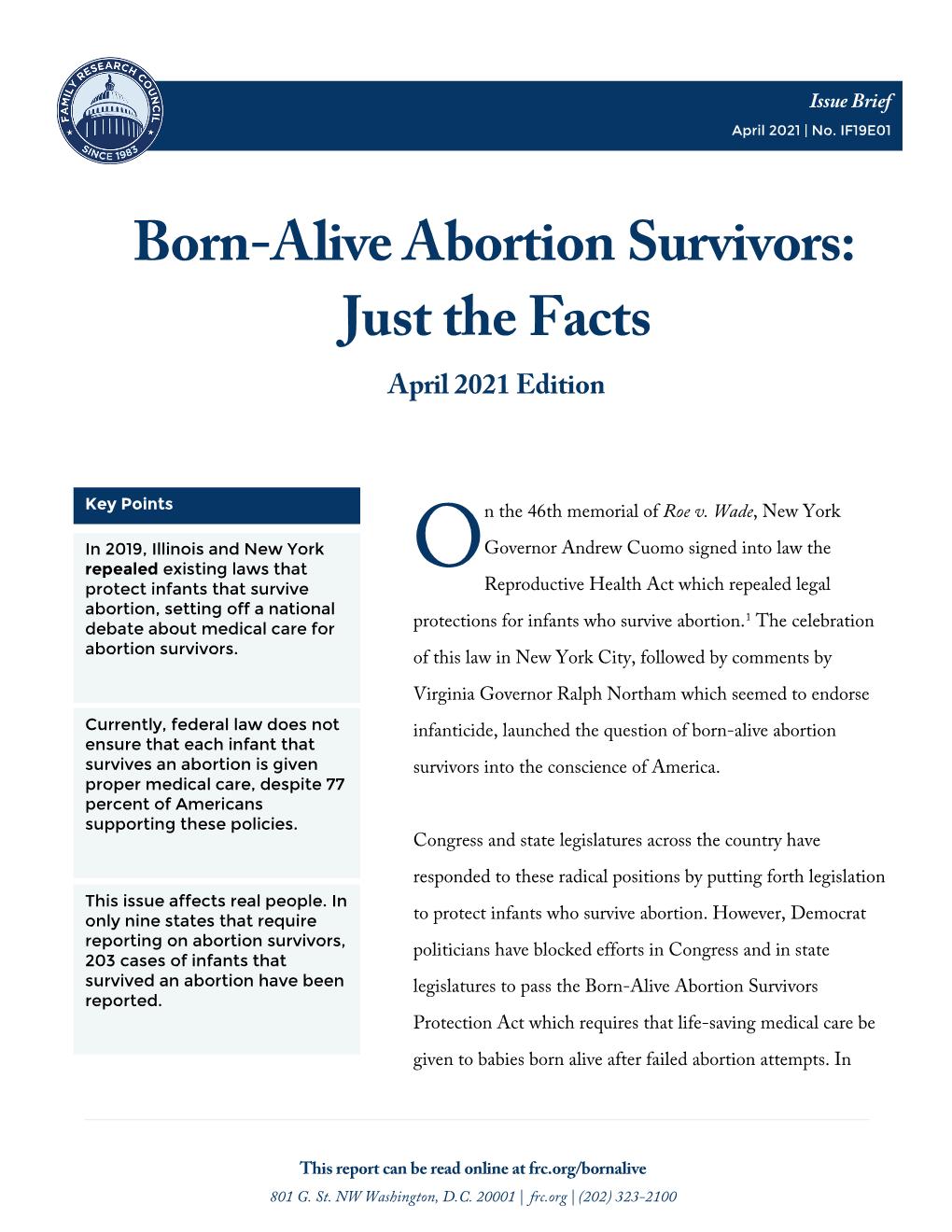 Born-Alive Abortion Survivors: Just the Facts April 2021 Edition