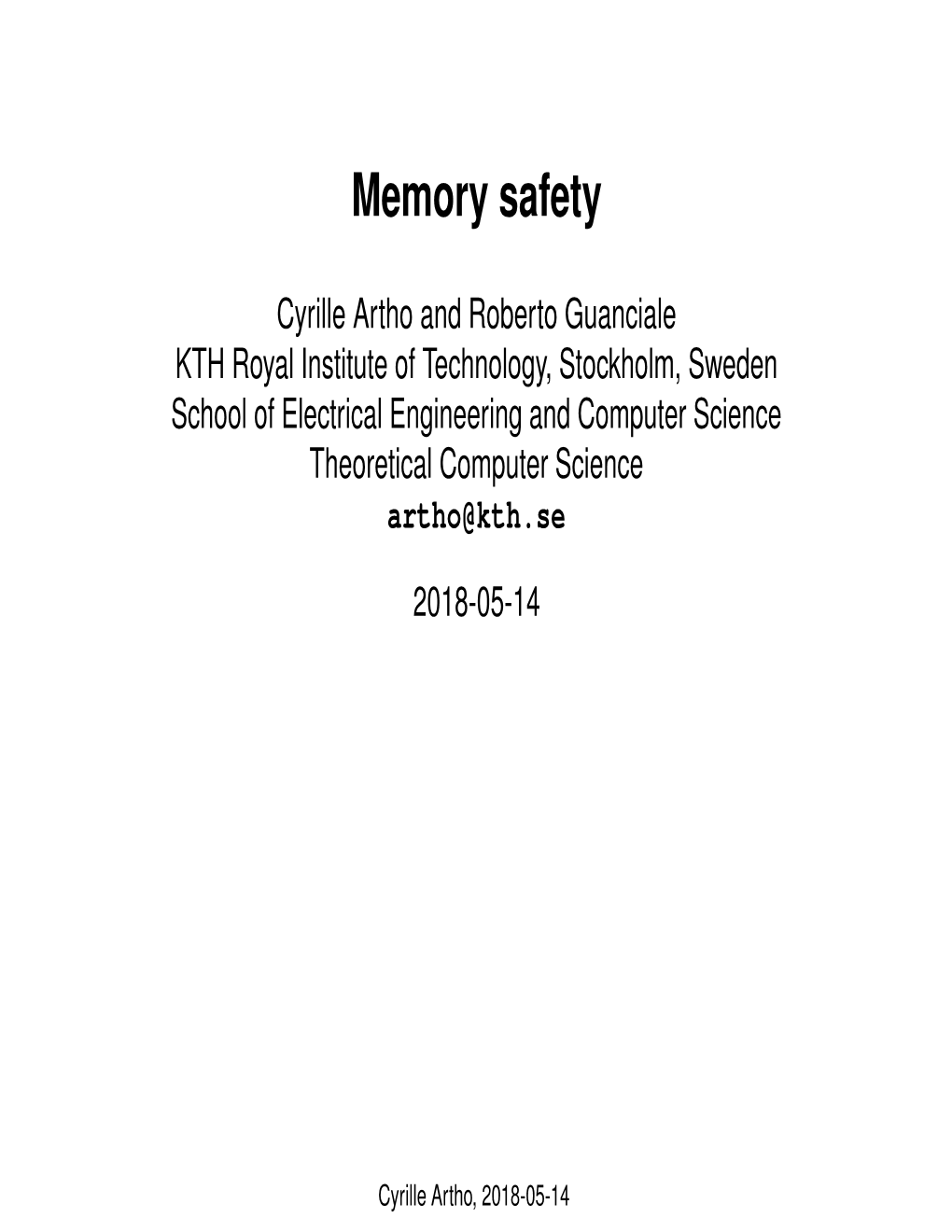 Memory Safety