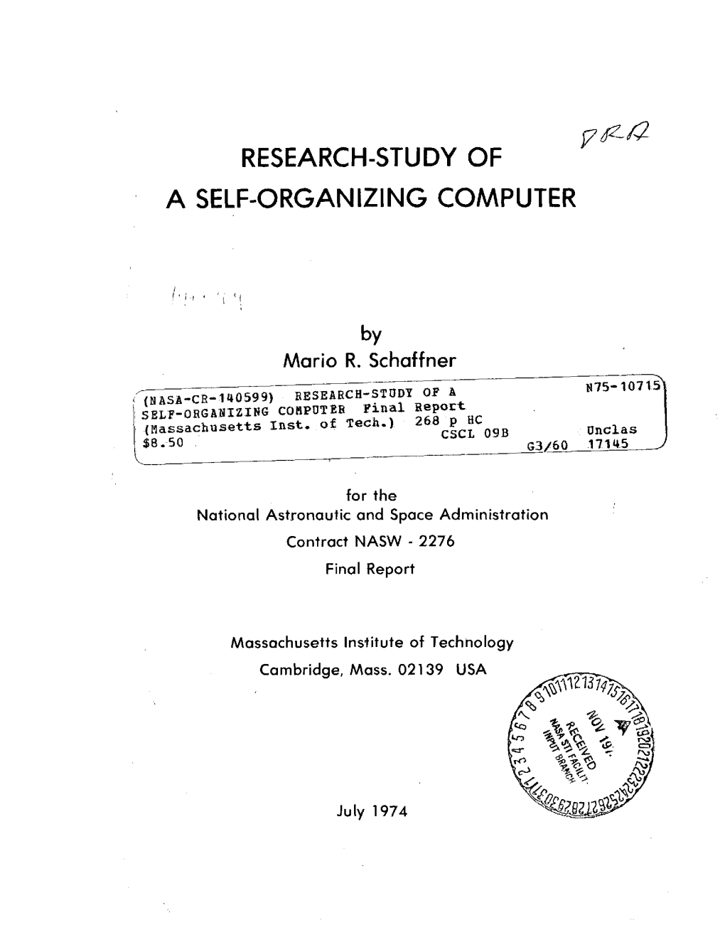 Research-Study of a Self-Organizing Computer