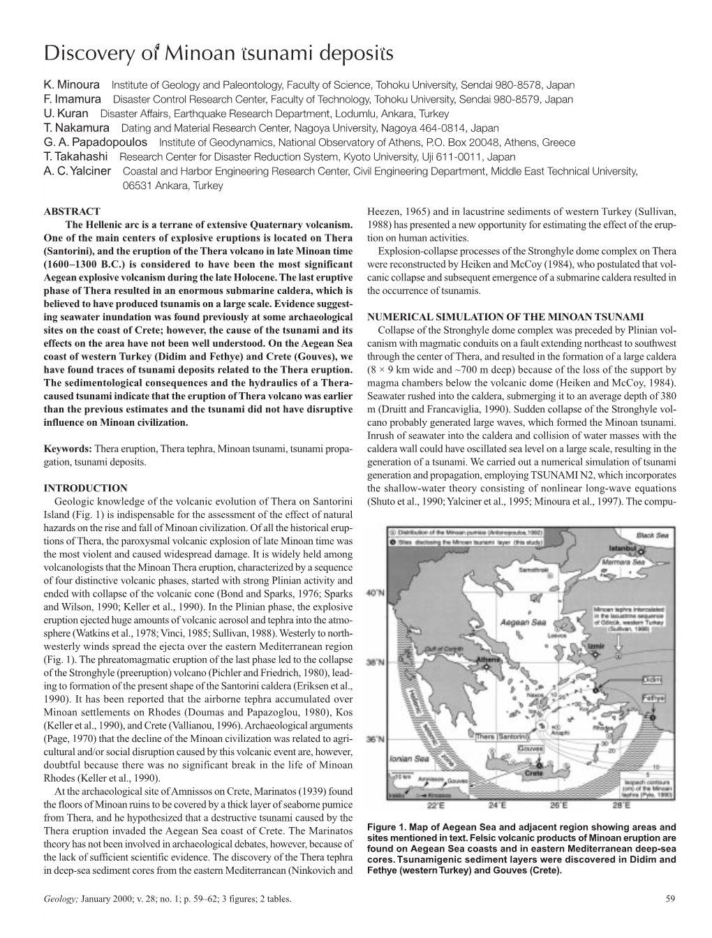 Discovery of Minoan Tsunami Deposits