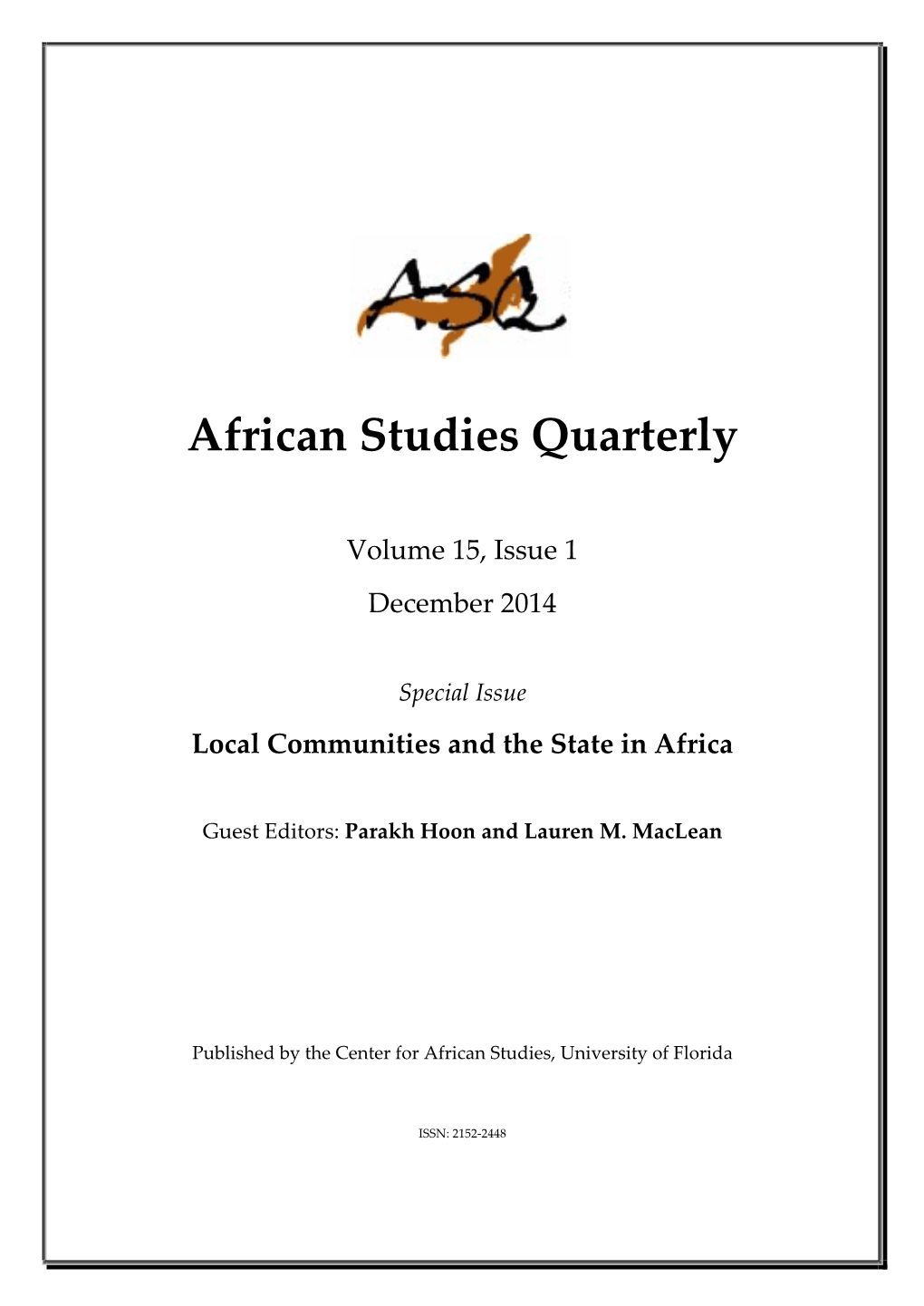 African Studies Quarterly