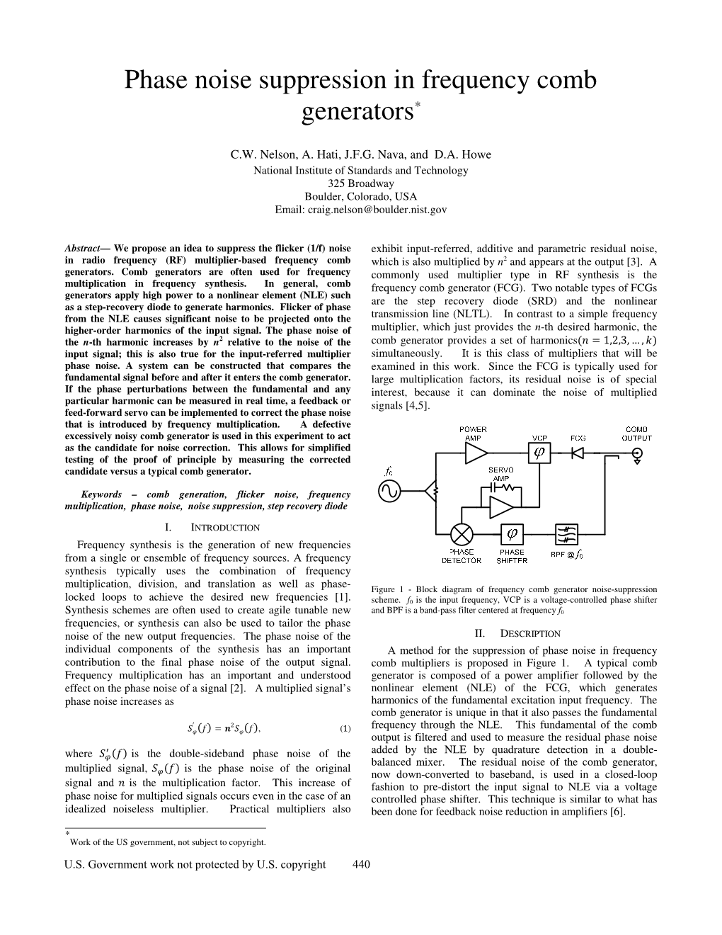 Phase Noise Suppression in Frequency Comb Generators