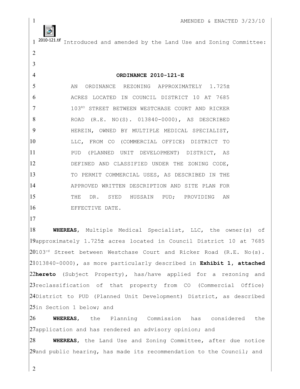 Introduced and Amended by the Land Use and Zoning Committee