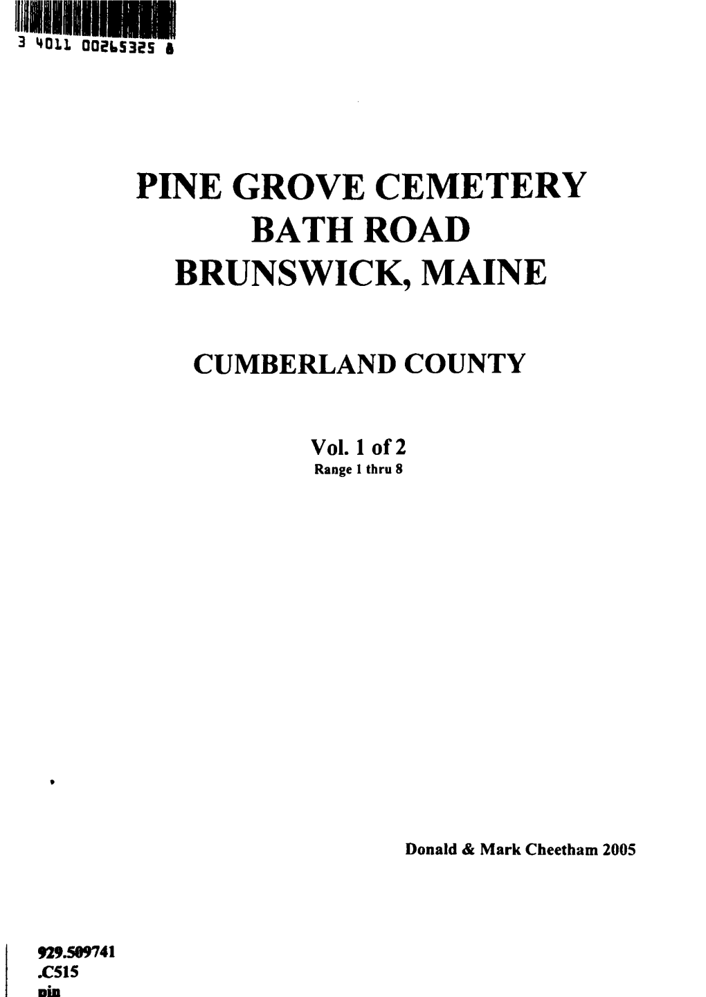 Pine Grove Cemetery Bath Road Brunswick, Maine