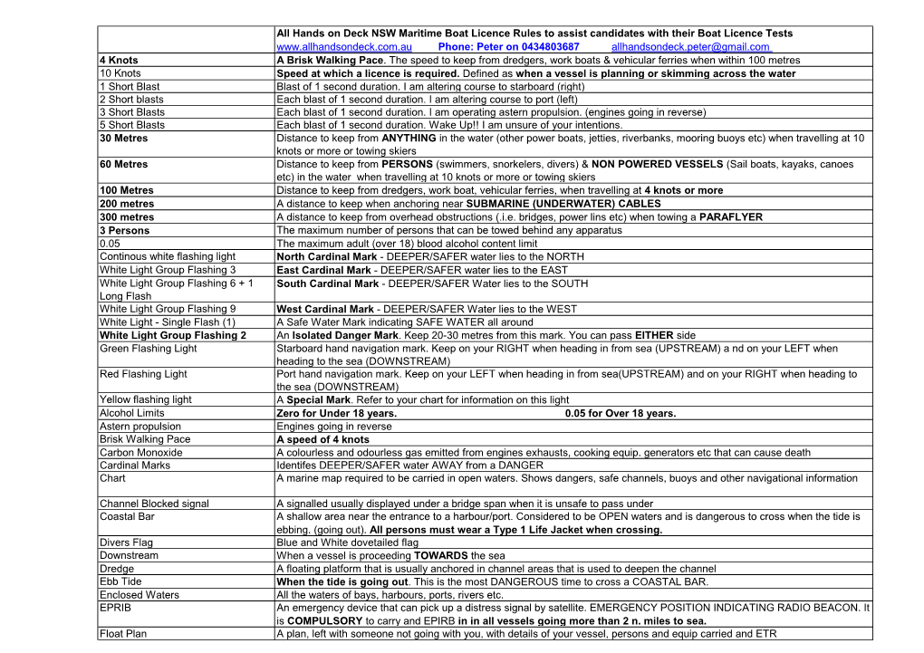 Hands on Deck NSW Maritime Boat Licence Rules to Assist Candidates