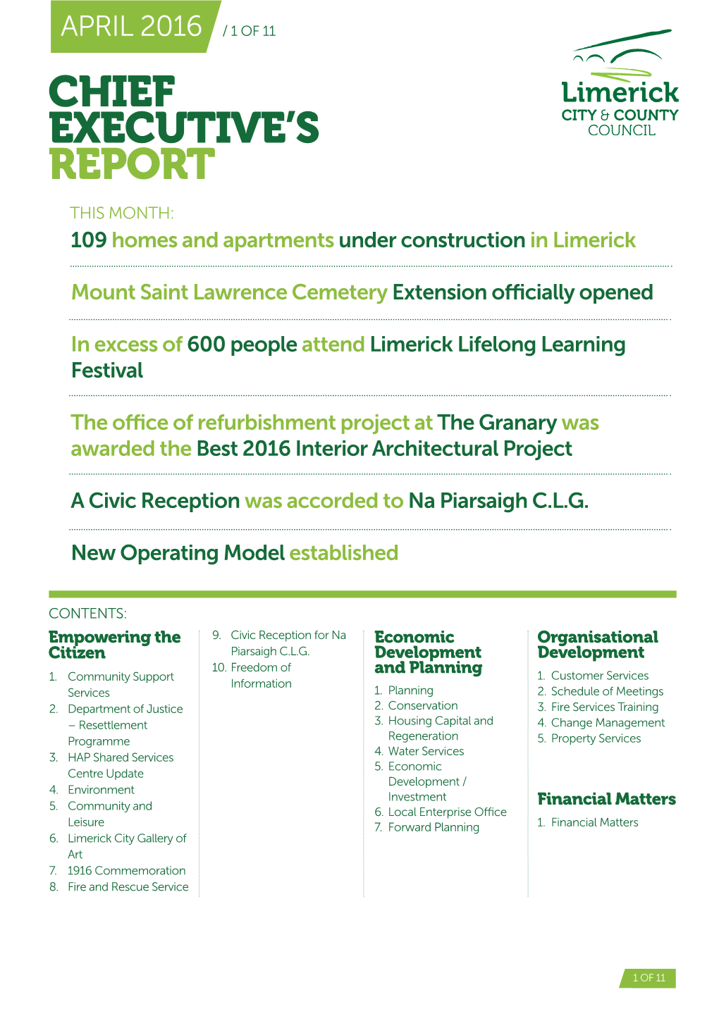 Chief Executive's Report