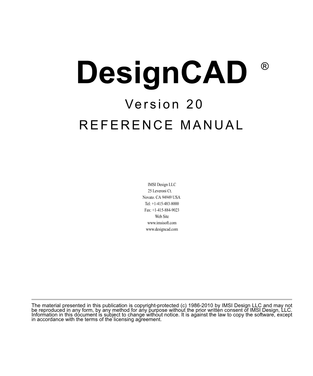 Designcad 20 Reference Manual