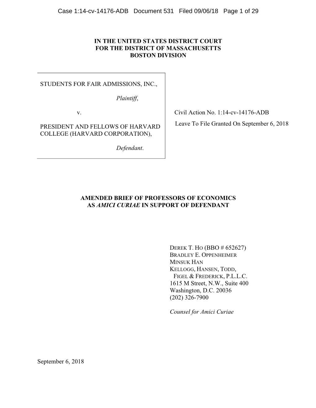 Case 1:14-Cv-14176-ADB Document 531 Filed 09/06/18 Page 1 of 29