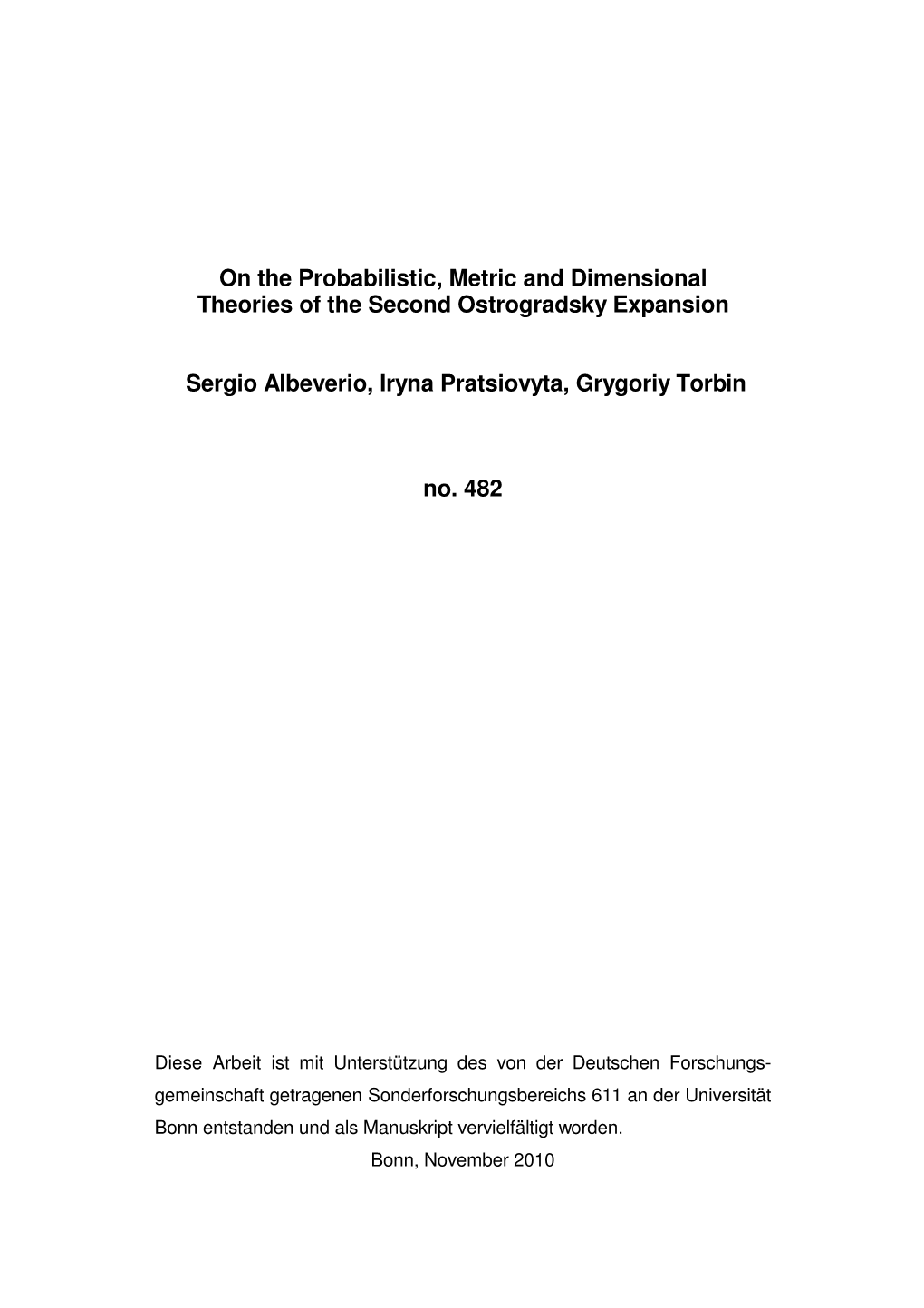 On the Probabilistic, Metric and Dimensional Theories of the Second Ostrogradsky Expansion