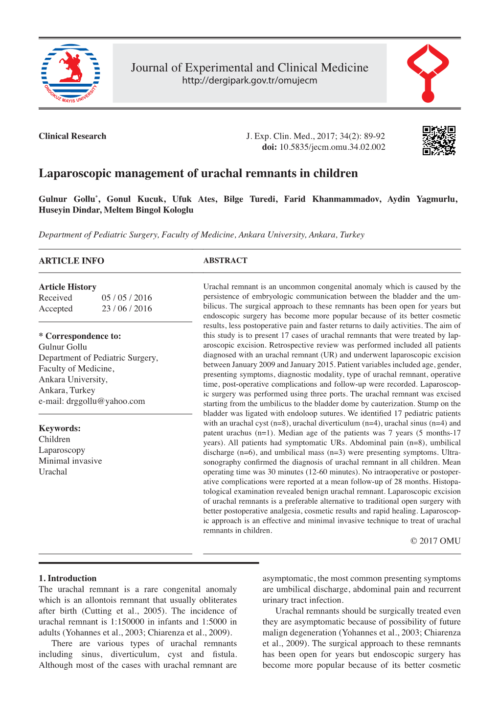 Journal of Experimental and Clinical Medicine