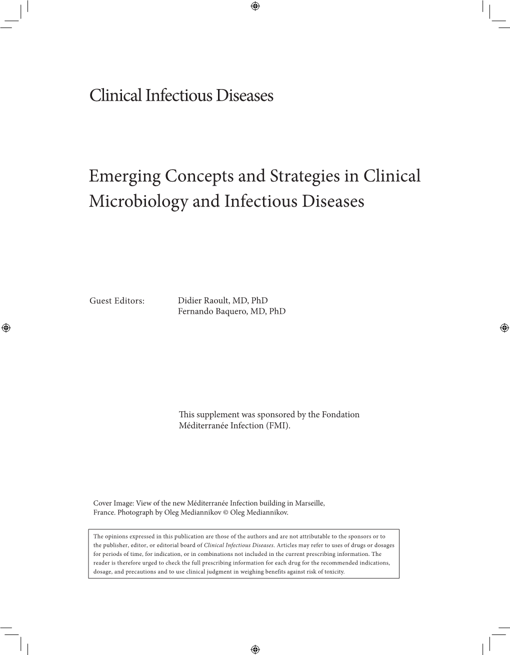 Clinical Infectious Diseases Emerging Concepts and Strategies in Clinical