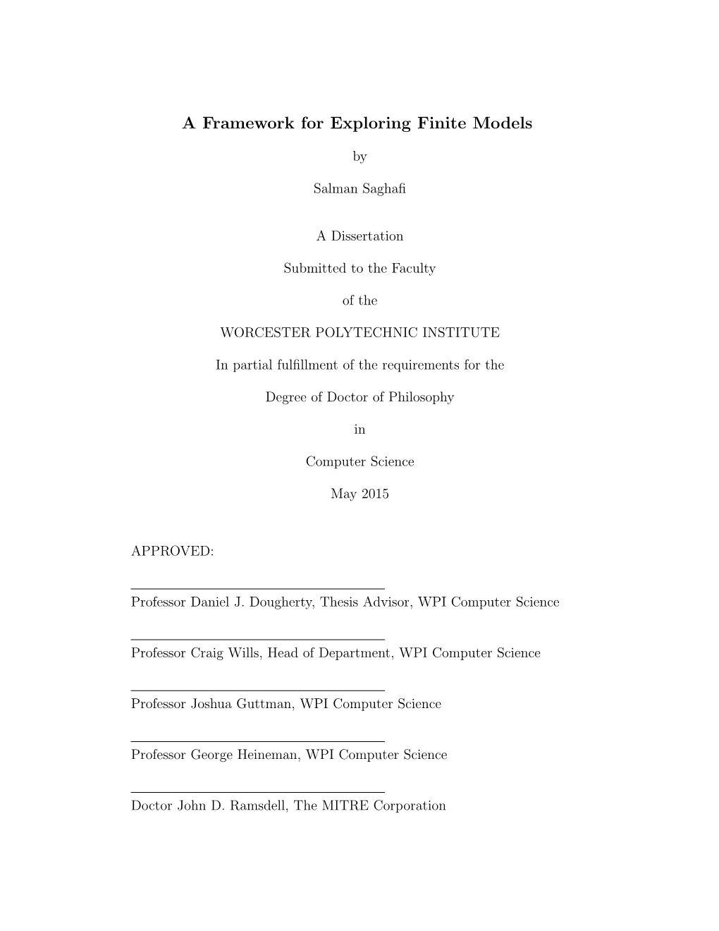 A Framework for Exploring Finite Models