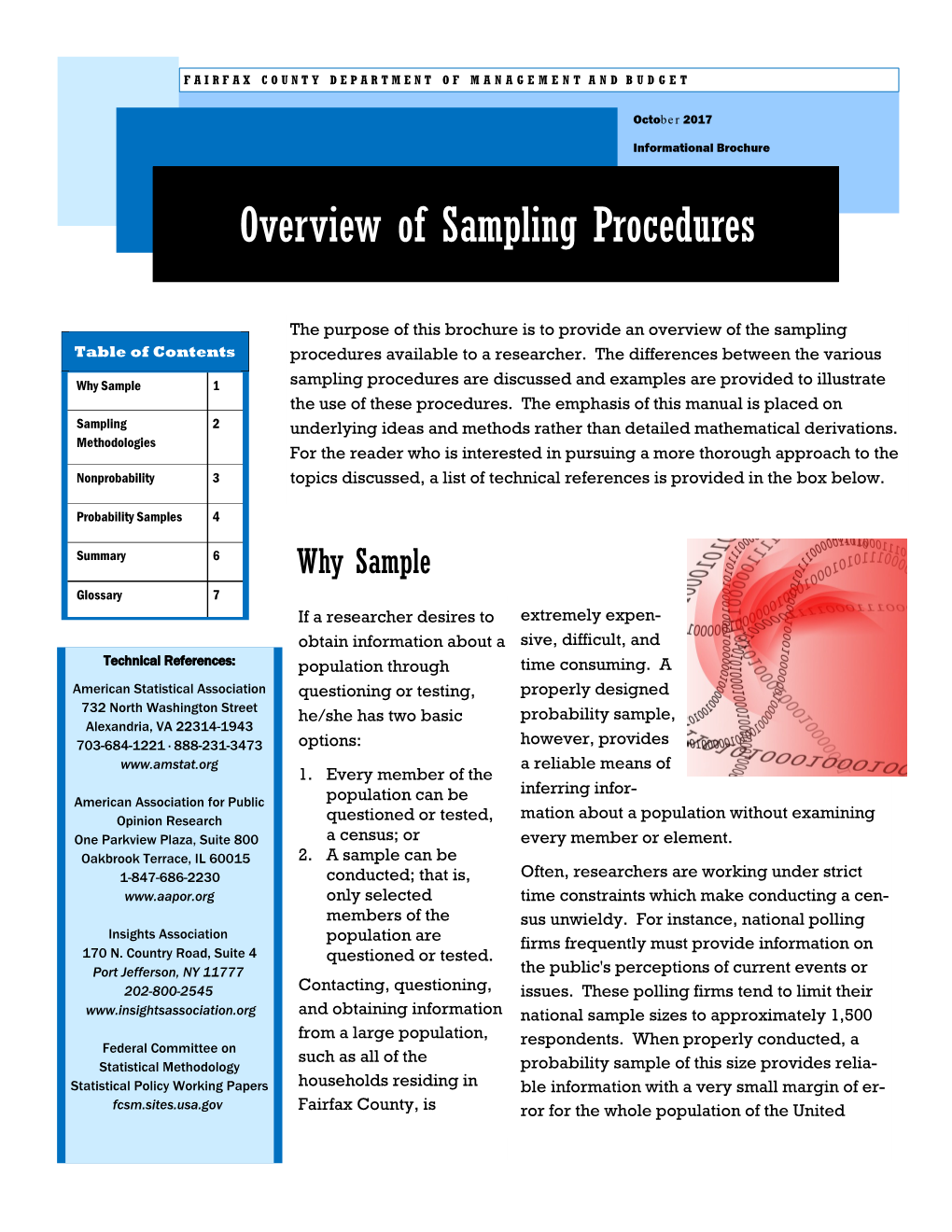 Overview of Sampling Procedures