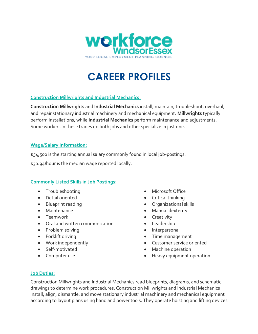 Career Profiles