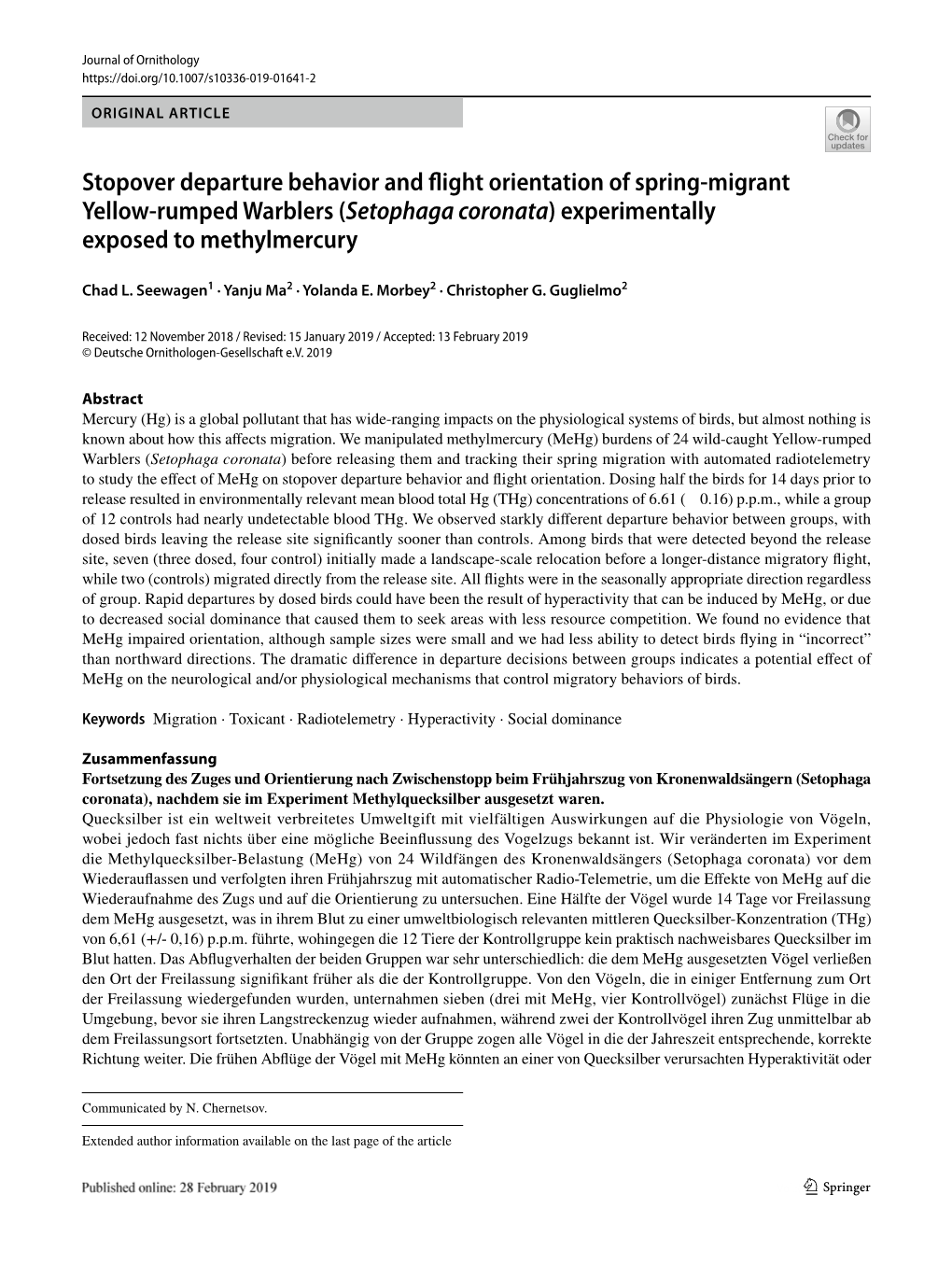 Stopover Departure Behavior and Flight Orientation of Spring-Migrant