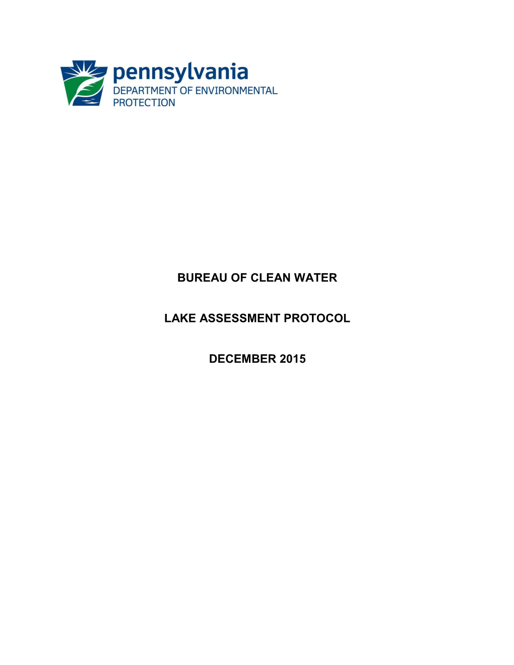 Bureau of Clean Water Lake Assessment Protocol