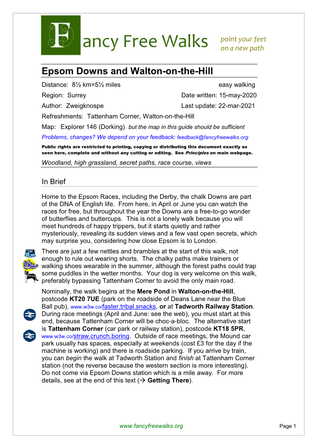 Epsom Downs and Walton-On-The-Hill