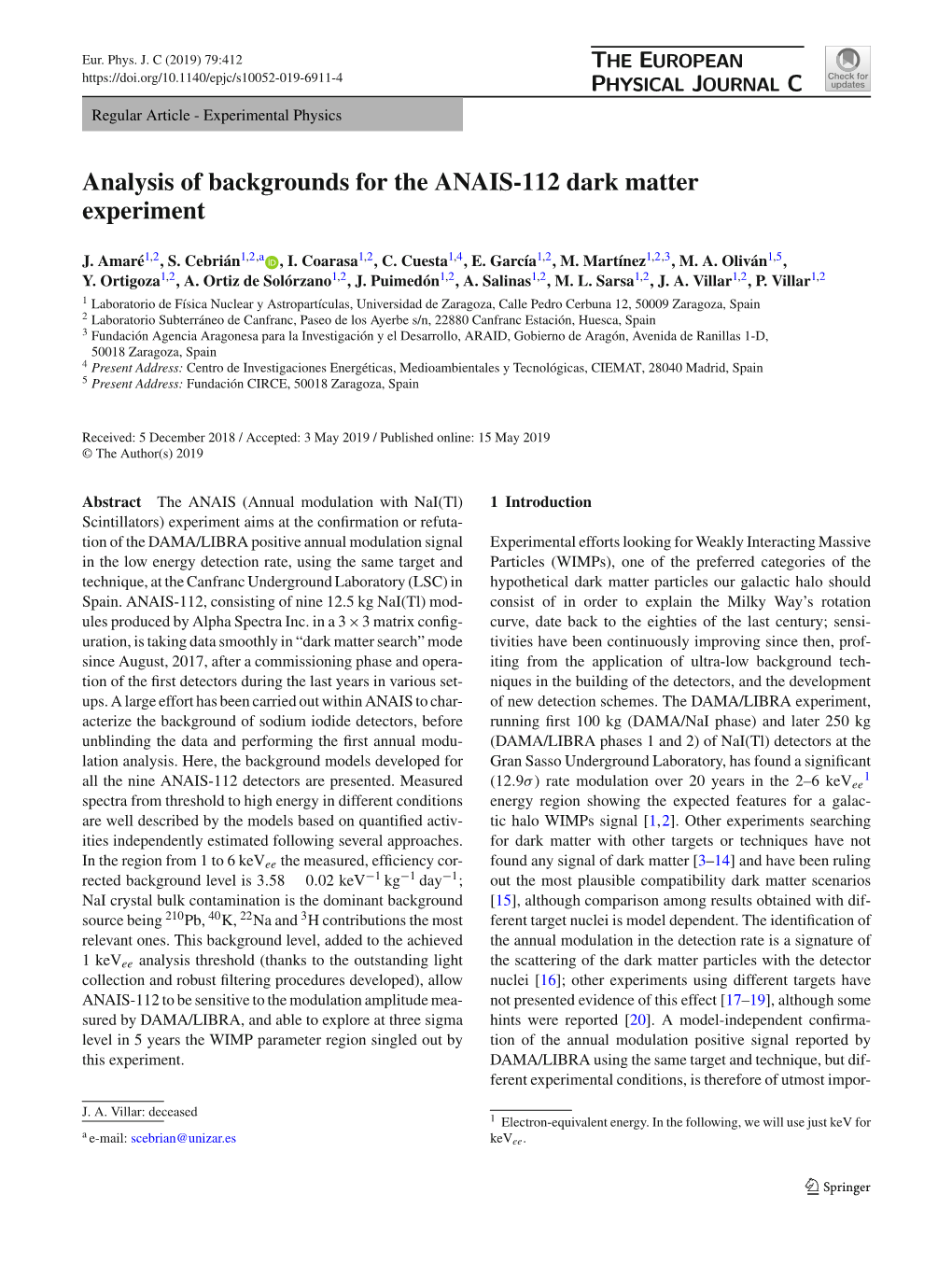 Analysis of Backgrounds for the ANAIS-112 Dark Matter Experiment