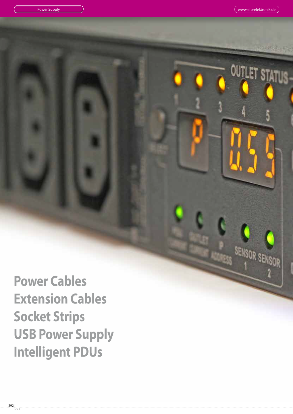 Power Cables Extension Cables Socket Strips USB Power Supply Intelligent Pdus