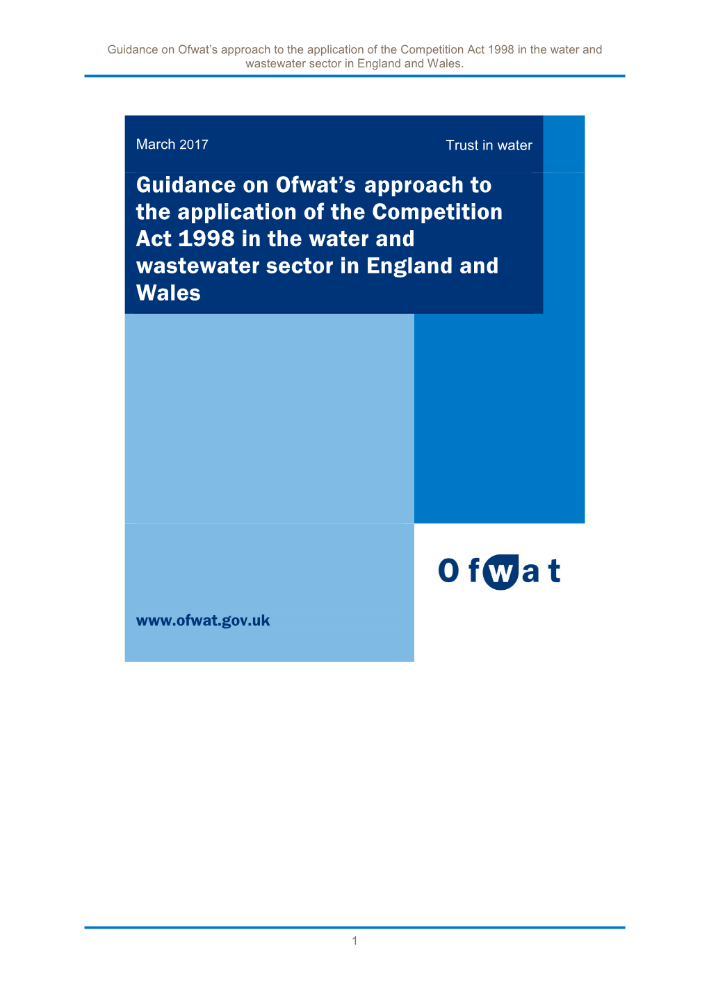 Water and Wastewater Sector in England and Wales