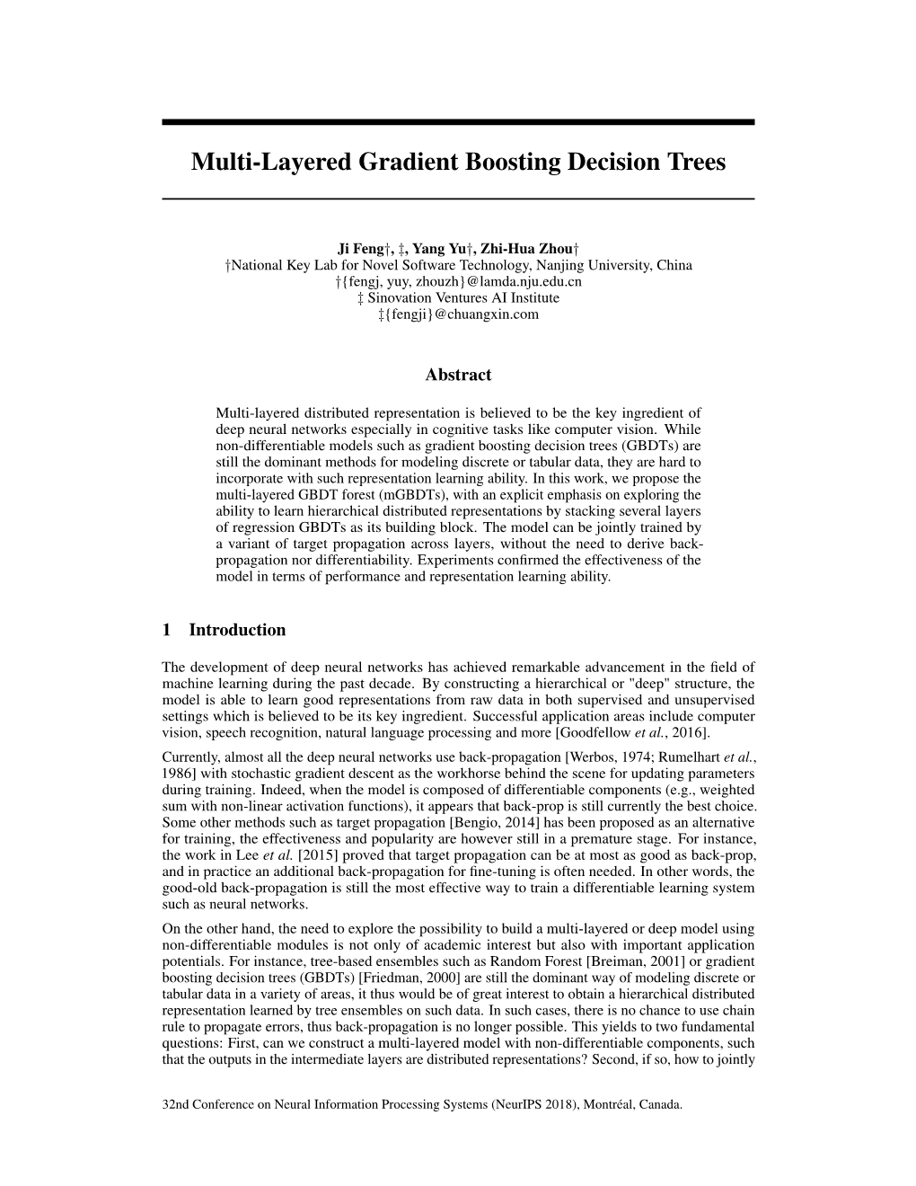 Multi-Layered Gradient Boosting Decision Trees