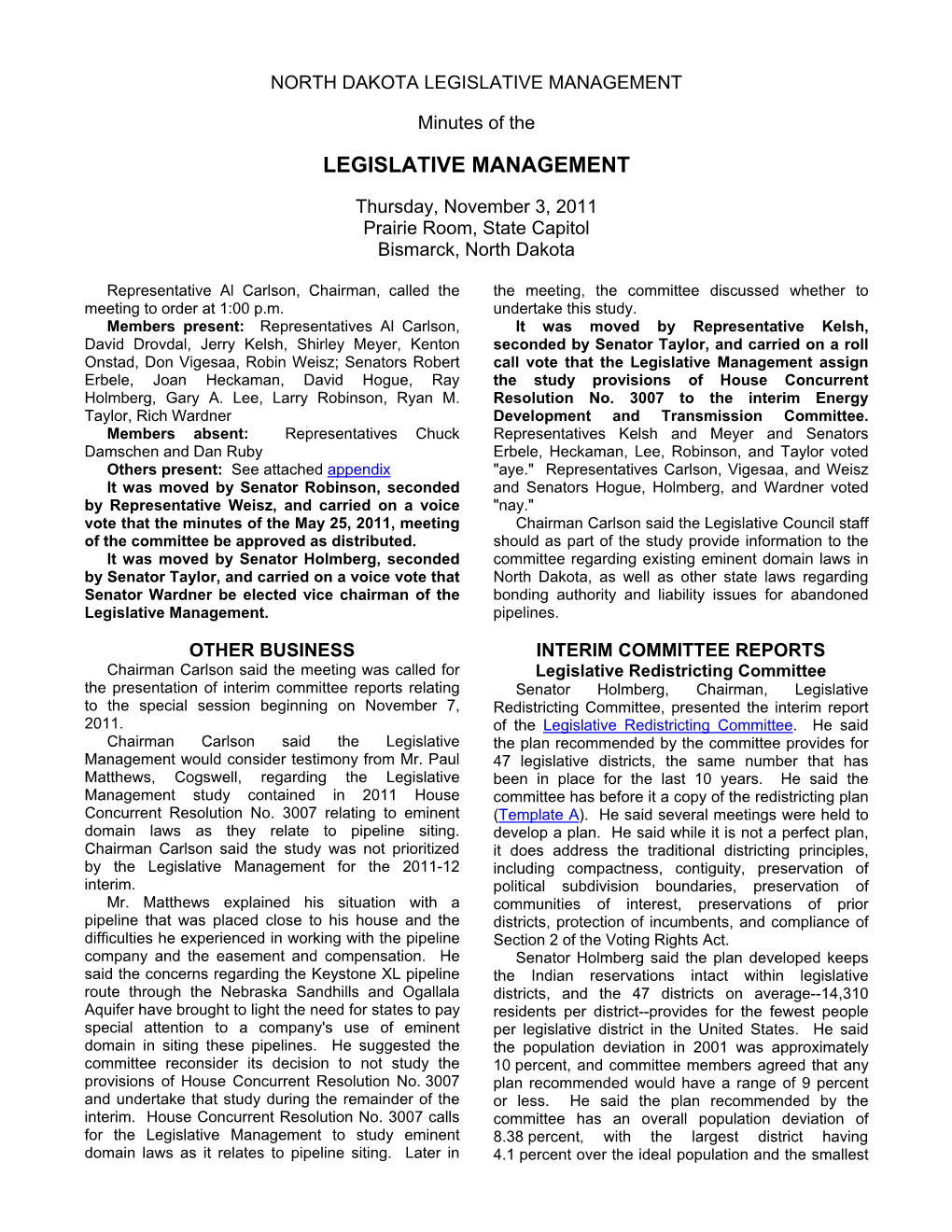 Legislative Management