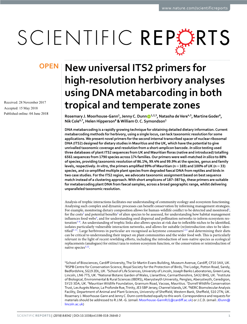 New Universal ITS2 Primers for High-Resolution Herbivory Analyses