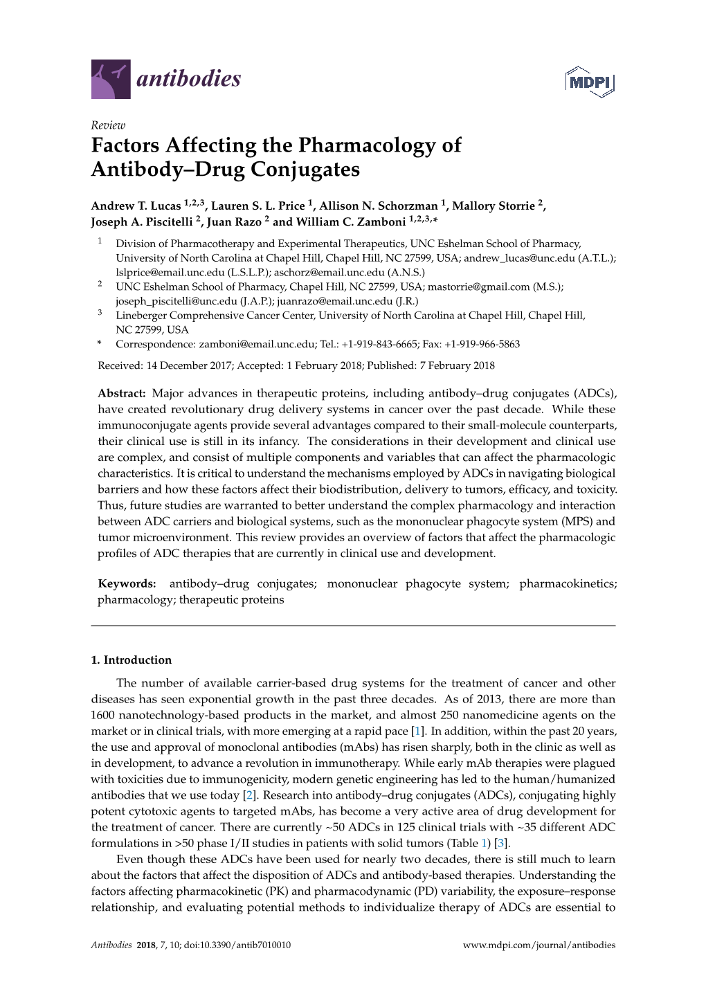 Factors Affecting the Pharmacology of Antibody–Drug Conjugates