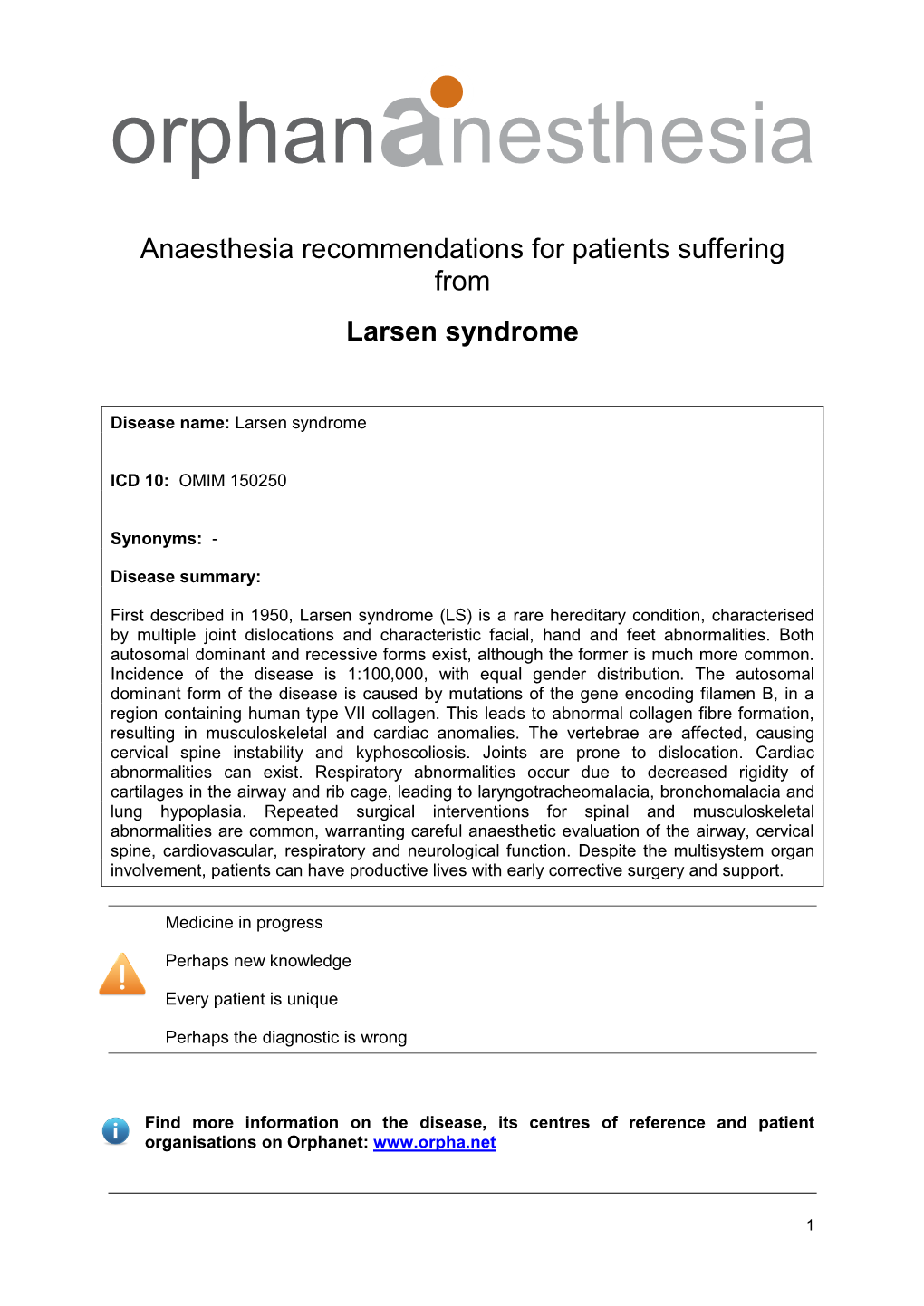 Larsen Syndrome