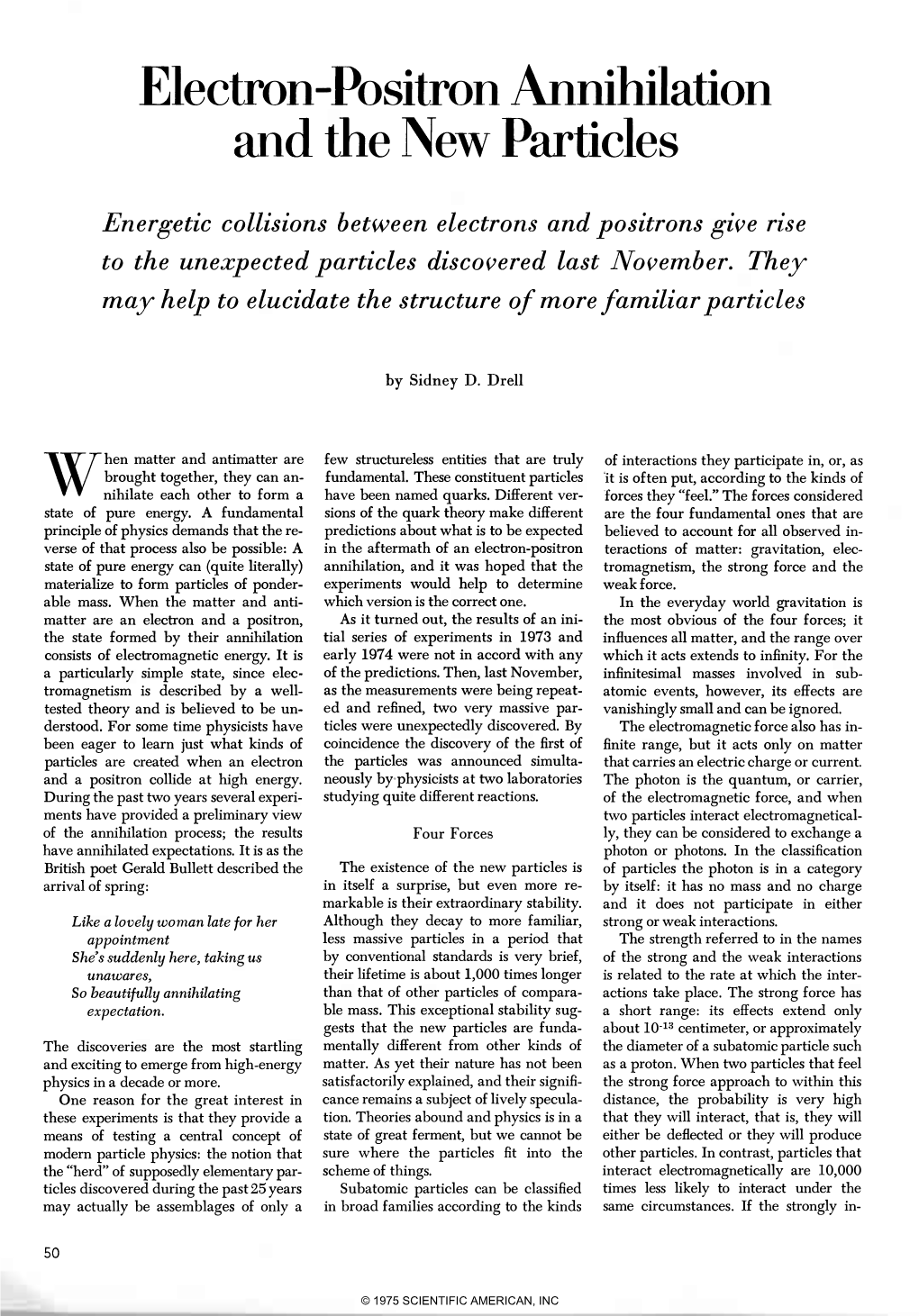 Electron-Positron Annihilation and the New Particles