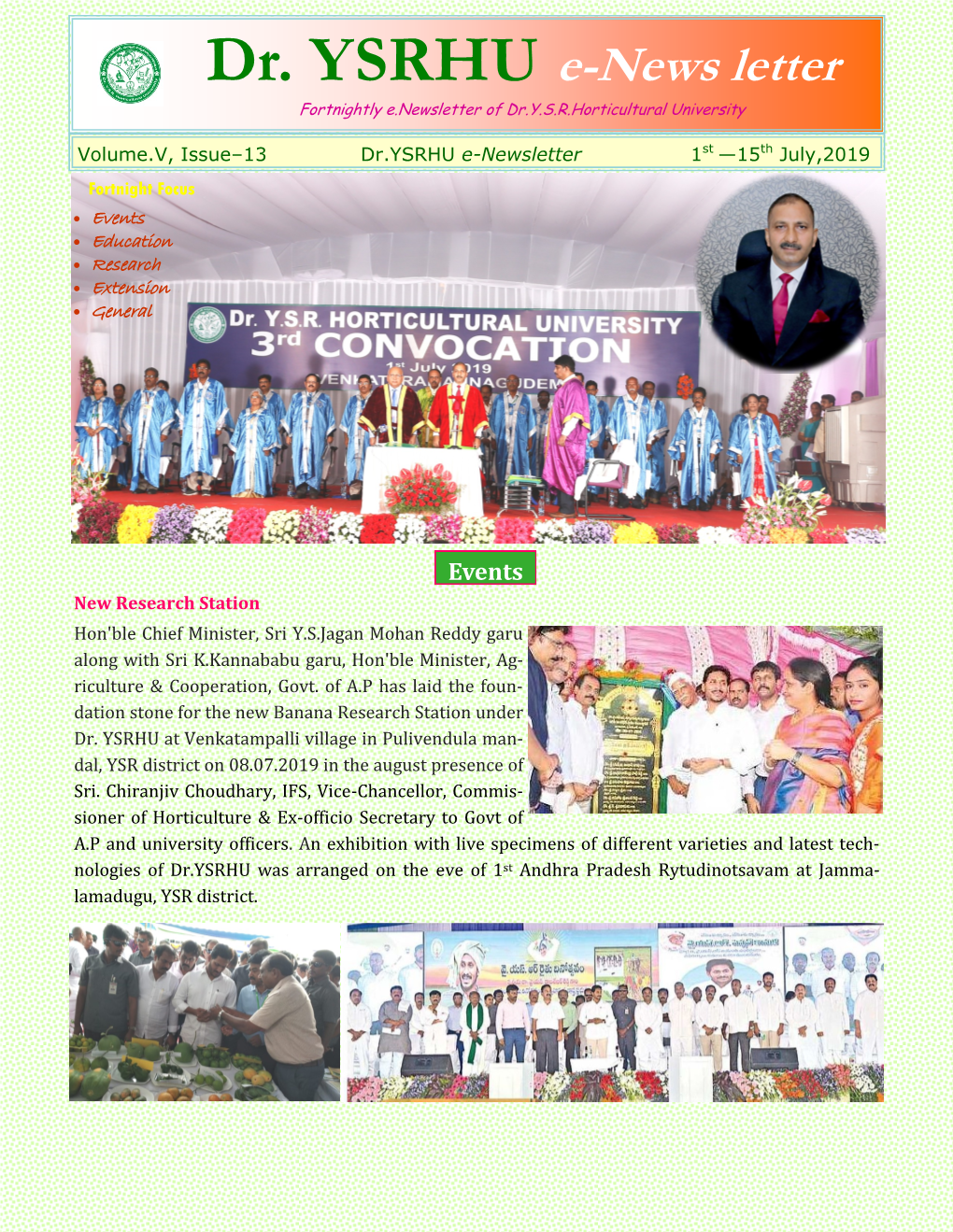 Dr. YSRHU E-News Letter Fortnightly E.Newsletter of Dr.Y.S.R.Horticultural University