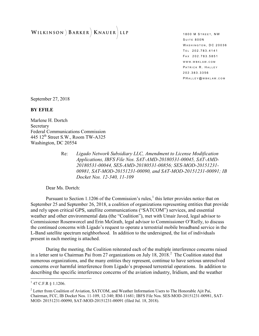 Multi-Organization Ex Parte Submission to FCC on Use Of
