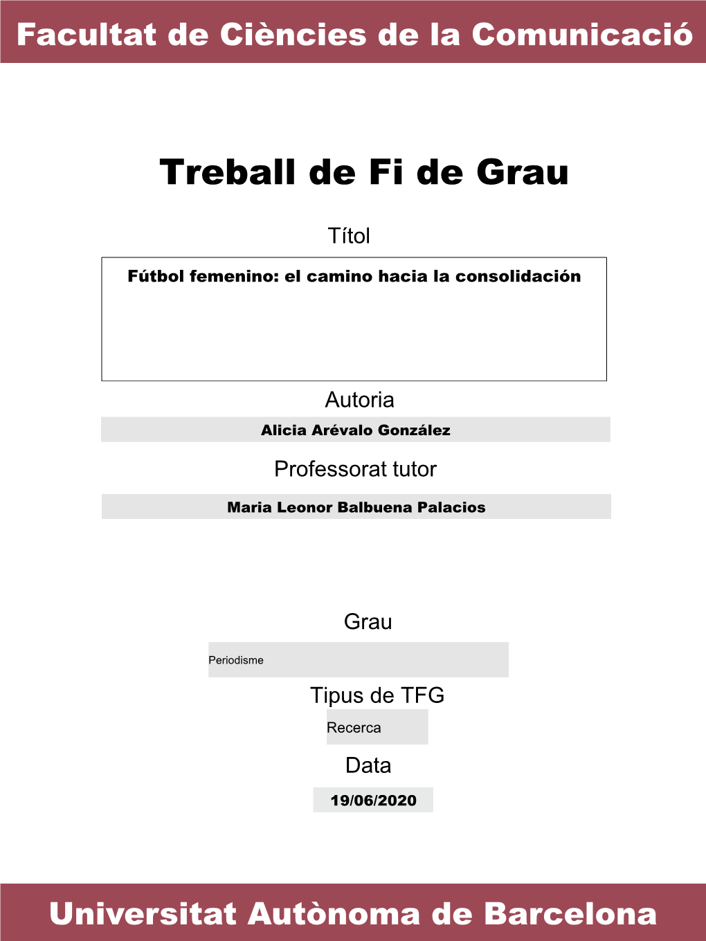 Treball De Fi De Grau