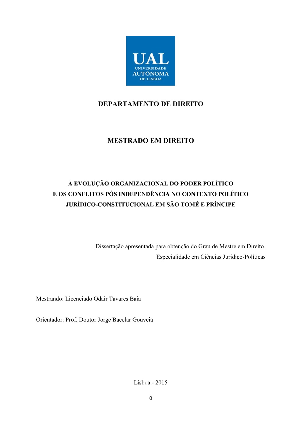 Departamento De Direito Mestrado Em Direito