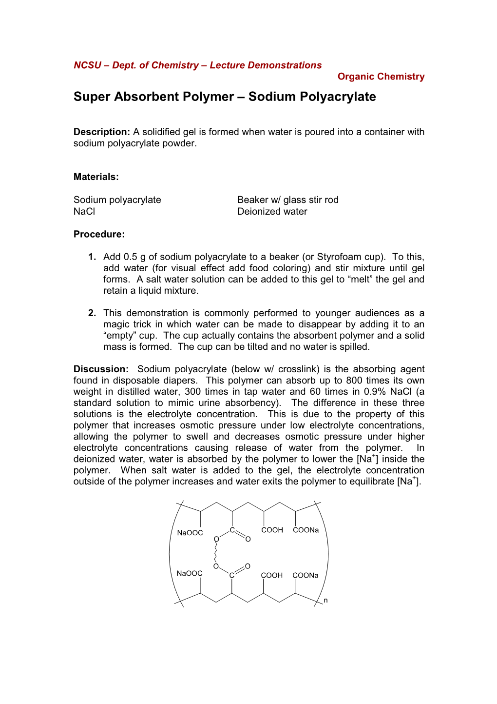 Super Absorbent Polymer – Sodium Polyacrylate