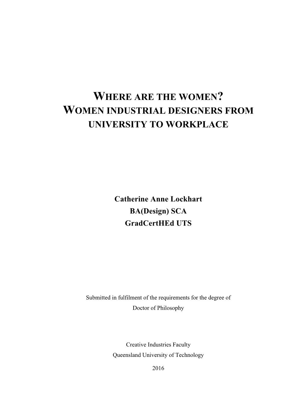 Women Industrial Designers from University to Workplace