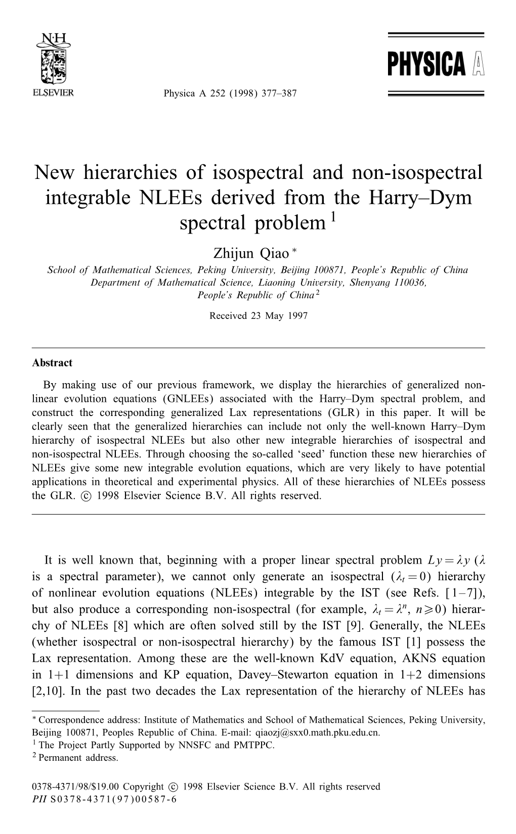 New Hierarchies of Isospectral and Non-Isospectral Integrable Nlees