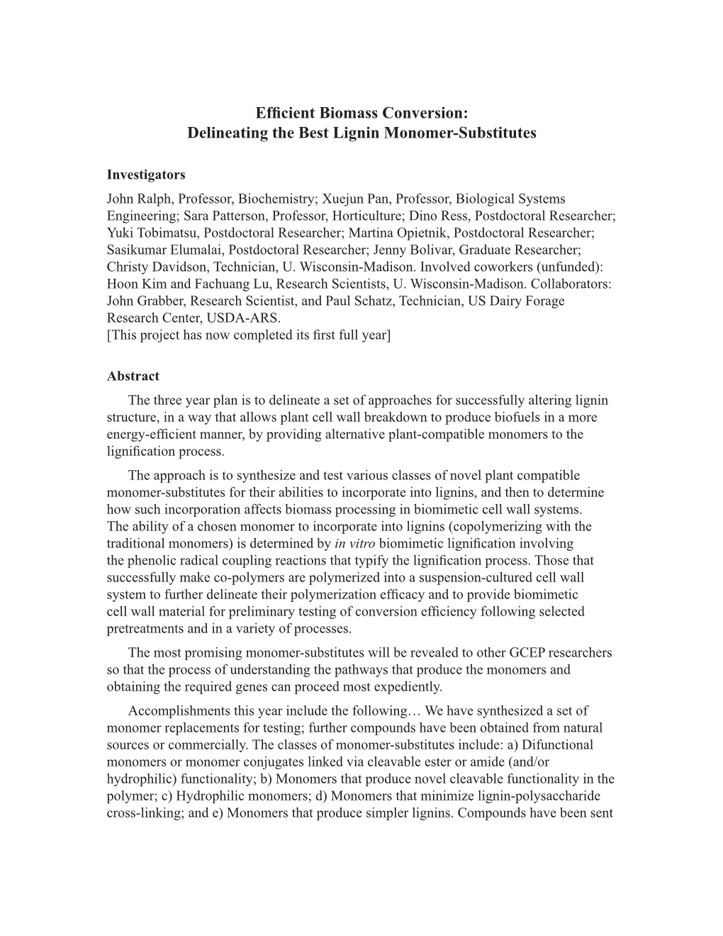 2.3.4 Efficient Biomass Conversion: Delineating the Best Lignin