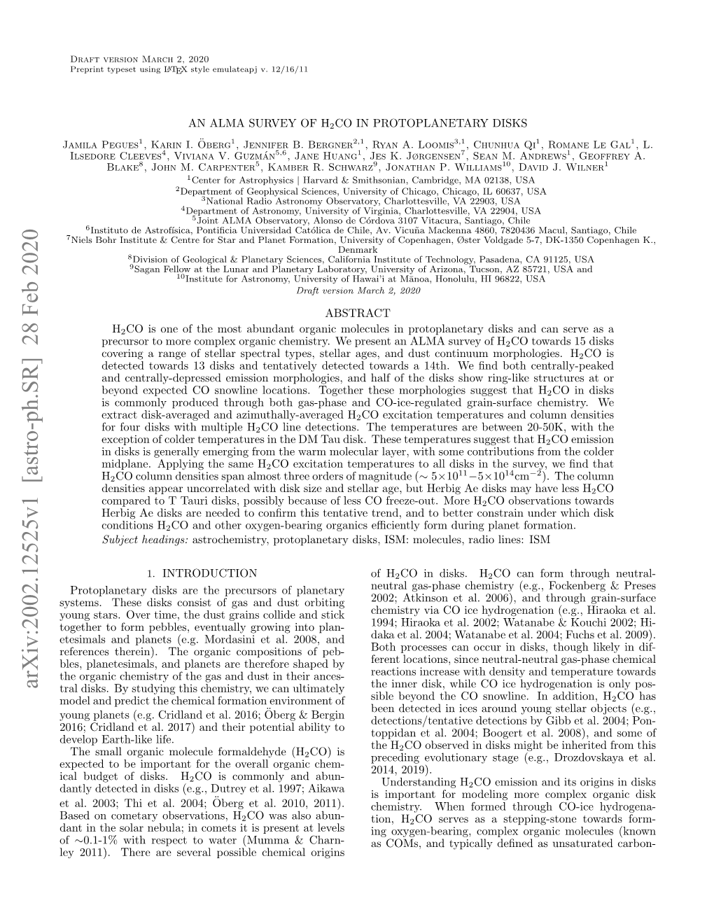 Arxiv:2002.12525V1 [Astro-Ph.SR] 28 Feb 2020 Tral Disks