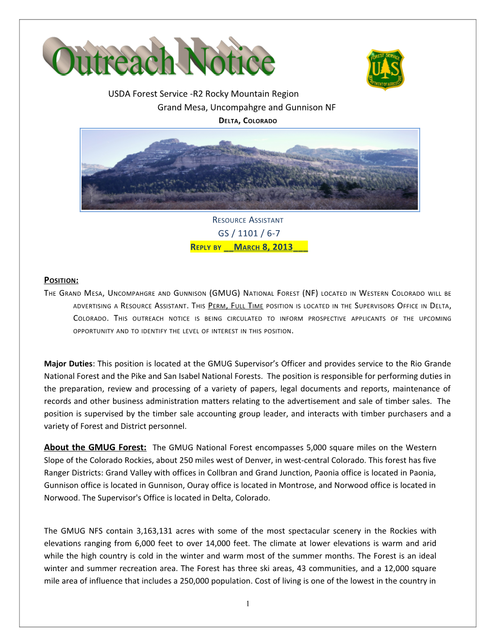 USDA Forest Service -R2 Rocky Mountain Region s1