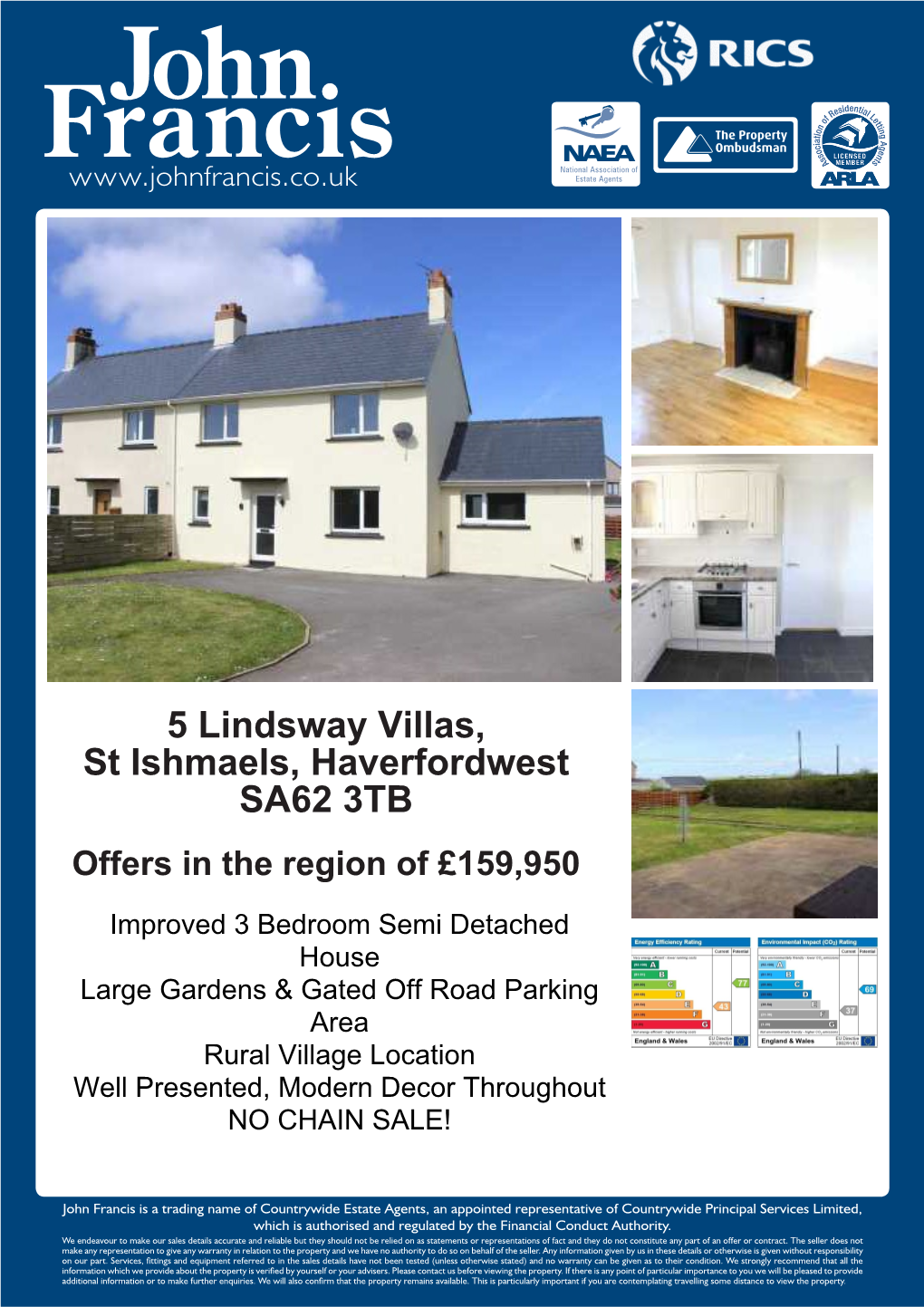 5 Lindsway Villas, St Ishmaels, Haverfordwest SA62 3TB Offers in the Region of £159,950