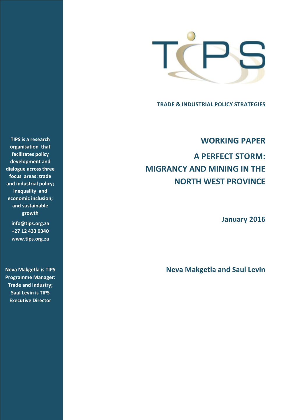 Migrancy and Mining in the North West Province