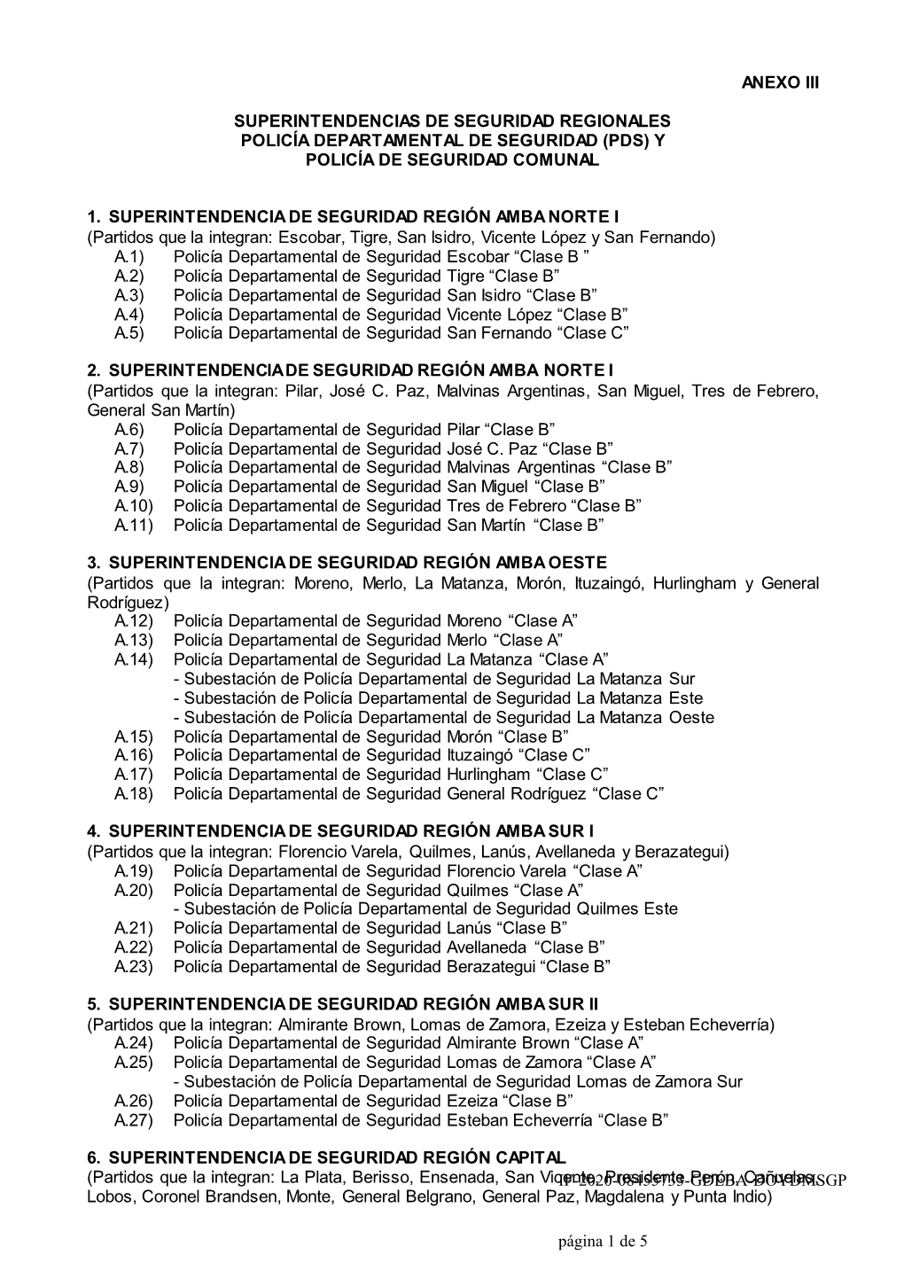 Anexo Iii Superintendencias De Seguridad Regionales