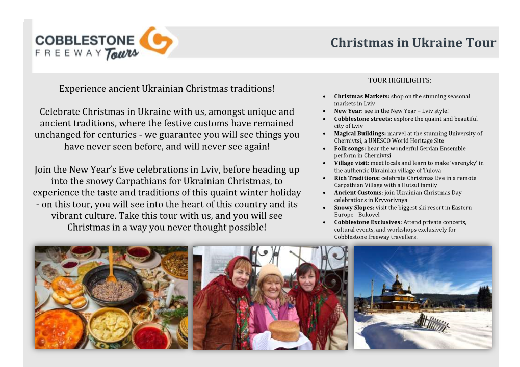 Christmas in Ukraine Tour