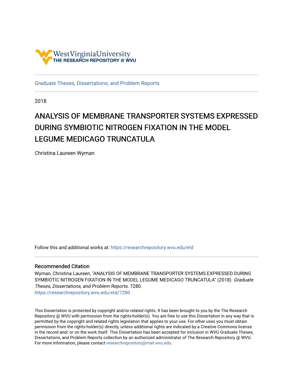 Analysis of Membrane Transporter Systems Expressed During Symbiotic Nitrogen Fixation in the Model Legume Medicago Truncatula