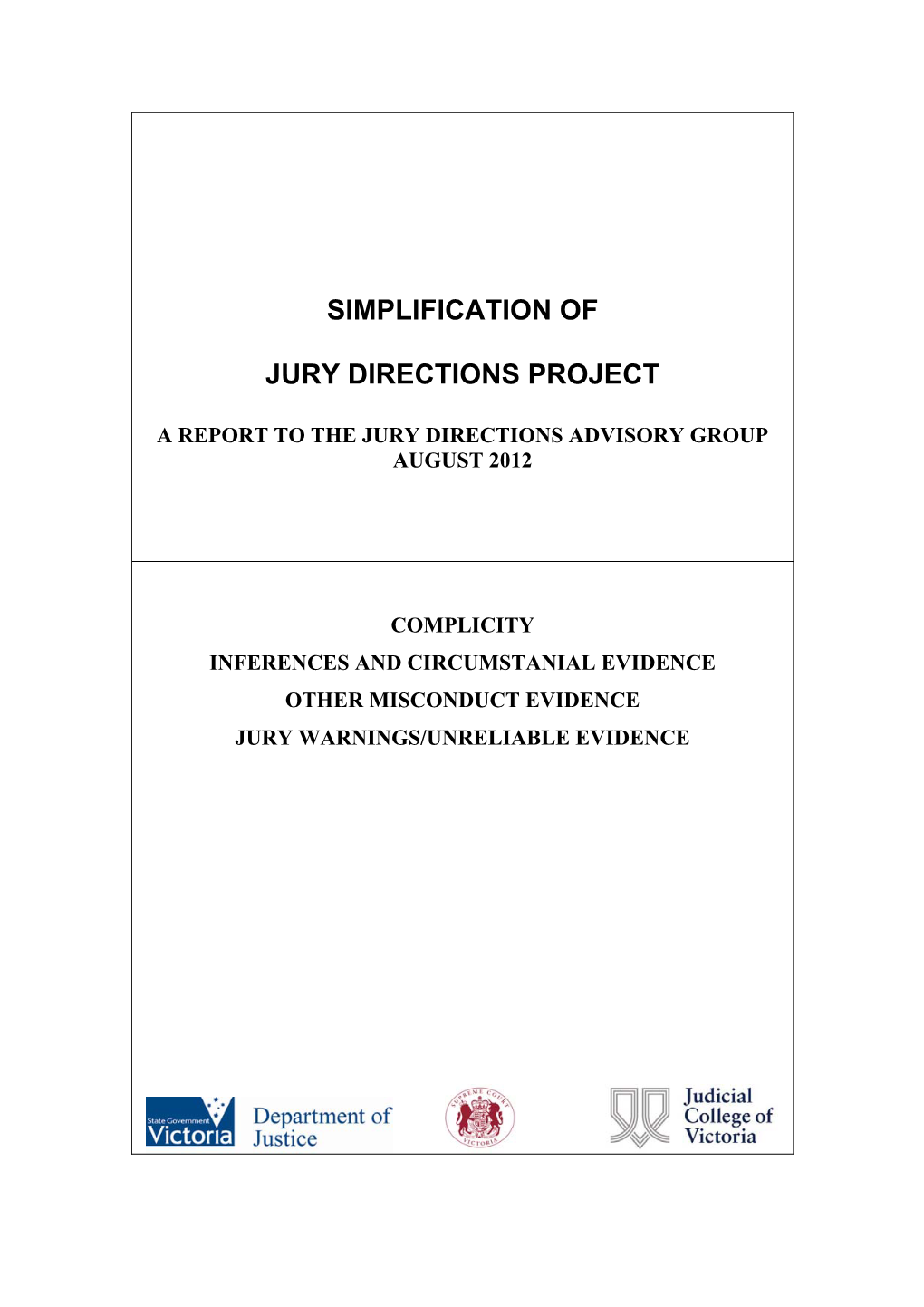 Simplification of Jury Directions Project Report