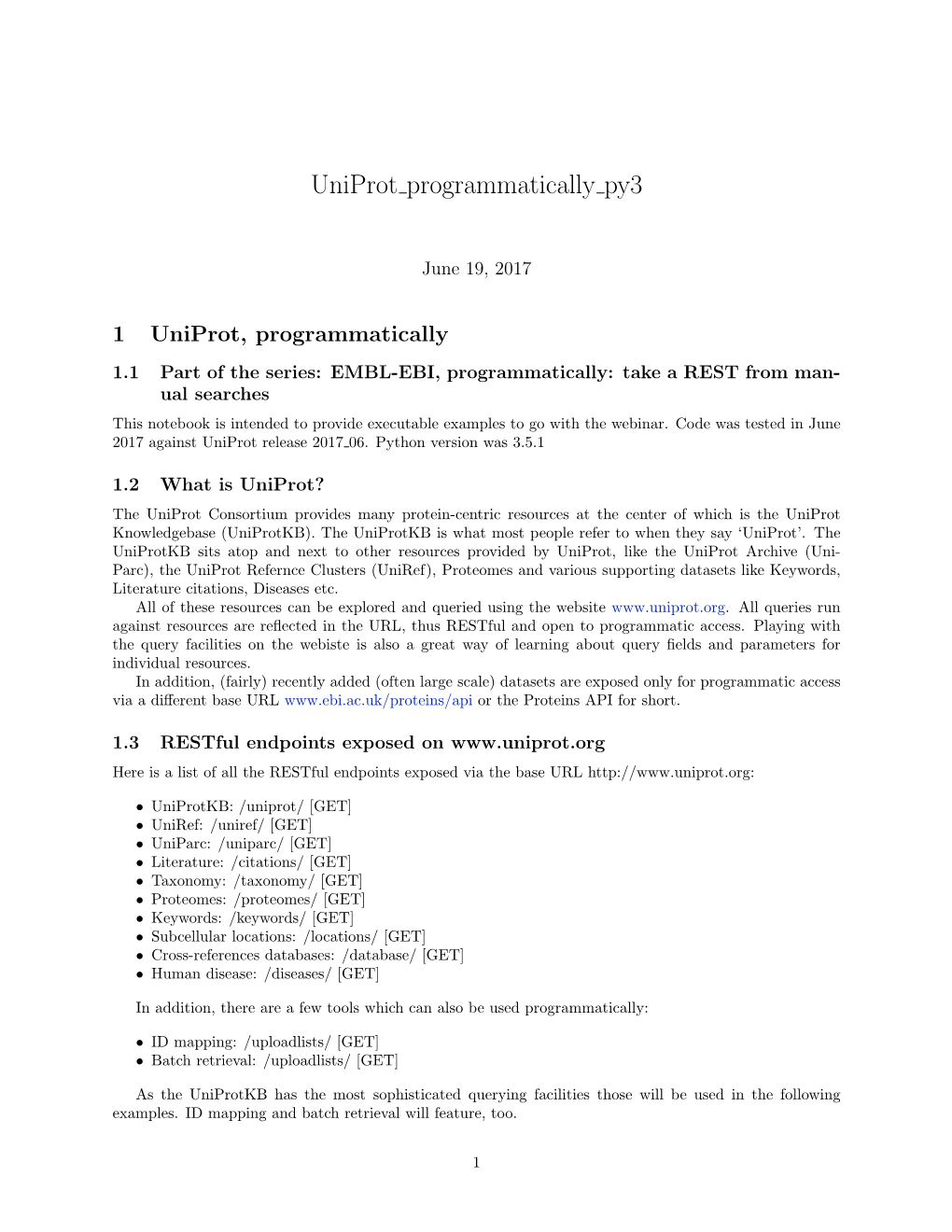 Uniprot Programmatically Py3