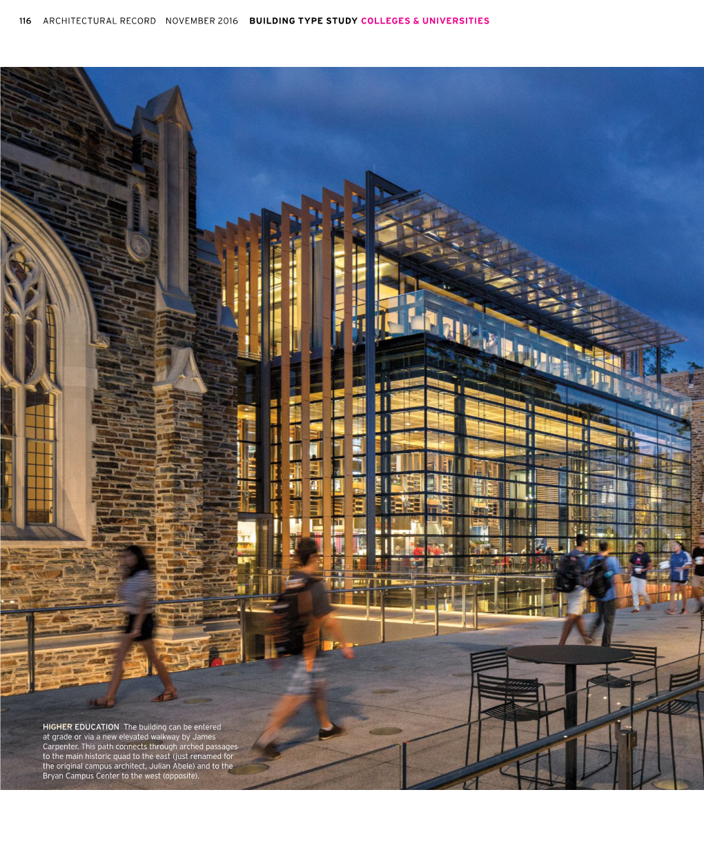 Architectural Record November 2016 Building Type Study Colleges & Universities